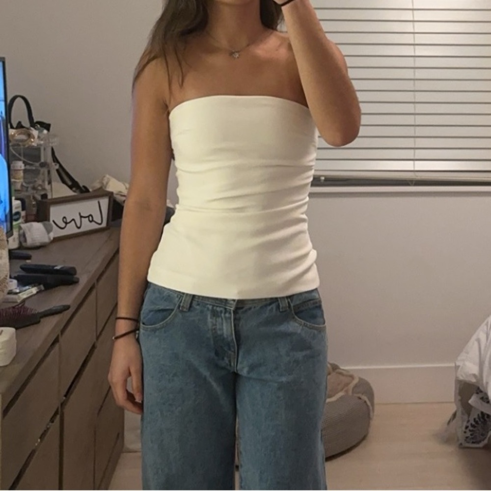 Zara Pique Ruched Top